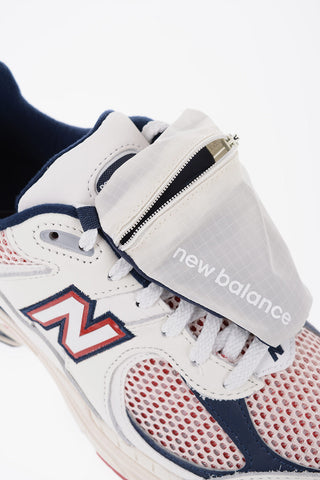 Sneakers Basse in Pelle e Mesh con Tasca Removibile