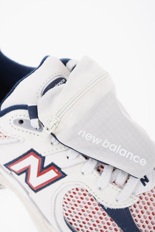 Sneakers Basse in Pelle e Mesh con Tasca Removibile