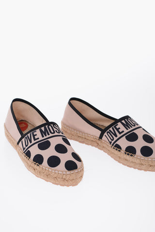 LOVE Polka Dots Fabric Espadrilles with Printed Logo