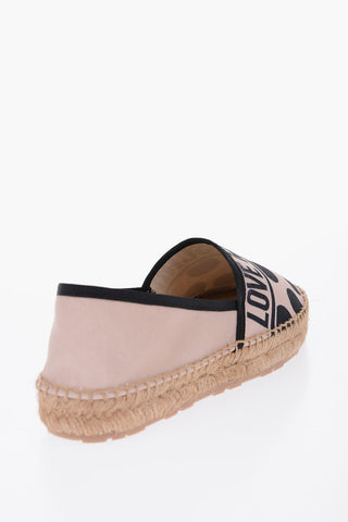 LOVE Polka Dots Fabric Espadrilles with Printed Logo