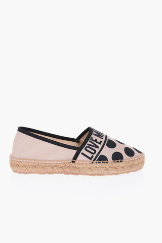 LOVE Polka Dots Fabric Espadrilles with Printed Logo