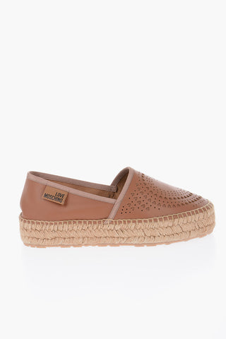 LOVE Leather Espadrilles with Laser-Cut Details