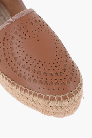 LOVE Leather Espadrilles with Laser-Cut Details