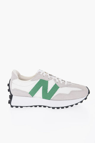 Suede and Leather Low-Top Sneakers with Monogram