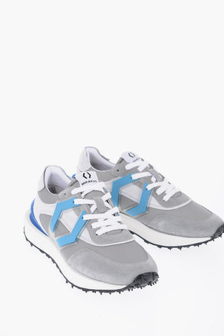 Sneakers Basse in Tessuto e Camoscio con Dettagli a Contrasto