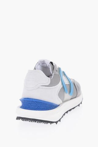 Sneakers Basse in Tessuto e Camoscio con Dettagli a Contrasto
