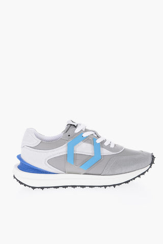 Sneakers Basse in Tessuto e Camoscio con Dettagli a Contrasto