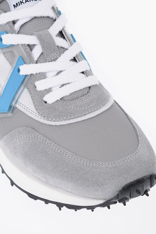Sneakers Basse in Tessuto e Camoscio con Dettagli a Contrasto