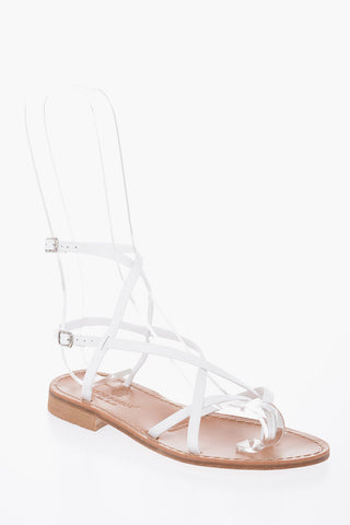 Sandali Infradito Ankle Strap in Pelle