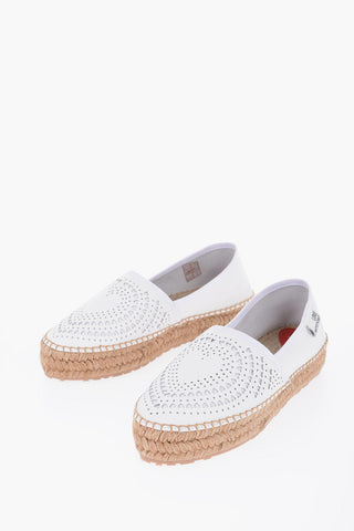 LOVE Espadrillas in Pelle con Dettagli Laser-Cut