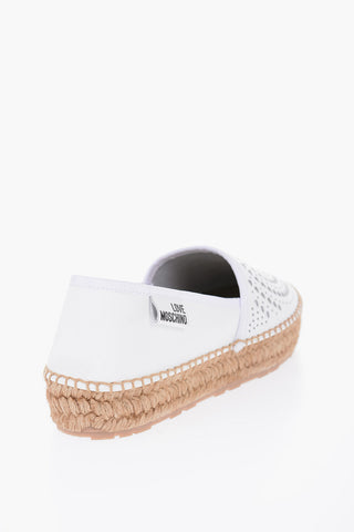 LOVE Espadrillas in Pelle con Dettagli Laser-Cut