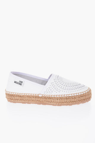LOVE Espadrillas in Pelle con Dettagli Laser-Cut