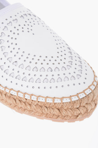 LOVE Espadrillas in Pelle con Dettagli Laser-Cut