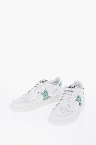 Leather JAZZ COURT Low-Top Sneakers with Metallized Detail