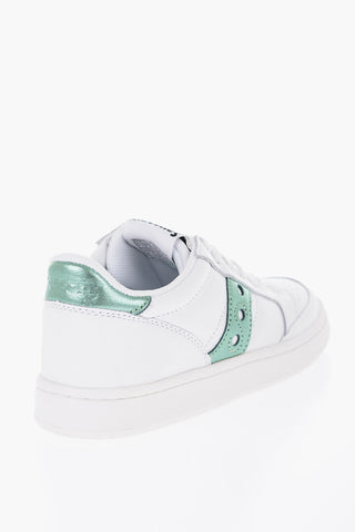 Leather JAZZ COURT Low-Top Sneakers with Metallized Detail