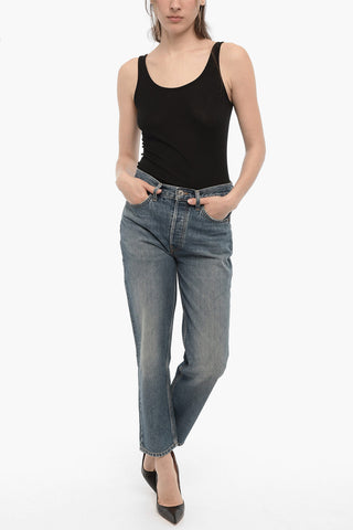 High-Waisted Straight Leg 70s STOVE PIPE Jeans 18cm