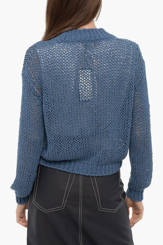 Openwork Braided Cropped Cardigan