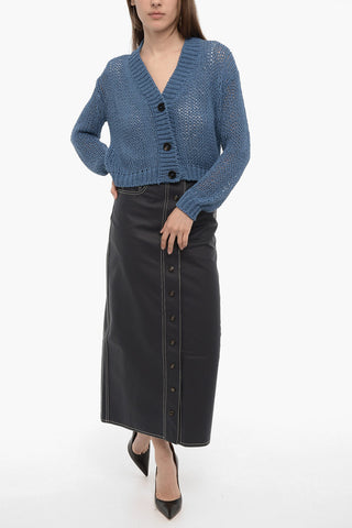 Openwork Braided Cropped Cardigan