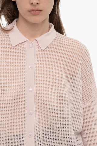 Openwork Cashmere VIVIANA Sweater with Polo Neck