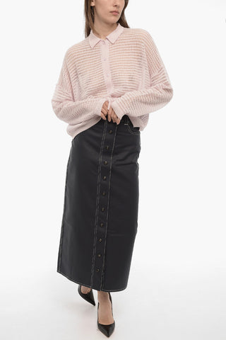 Openwork Cashmere VIVIANA Sweater with Polo Neck