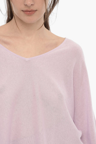 Maglia in Cotone e Cashmere con Scollo a V
