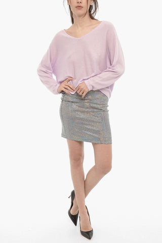 Maglia in Cotone e Cashmere con Scollo a V
