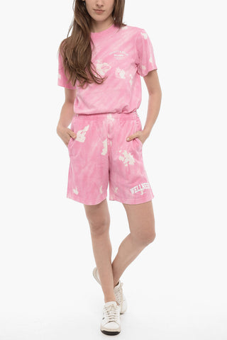 Drawstring Waist Acid Wash Effect Shorts