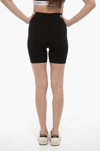 Side Print Logo Cotton Biker Shorts