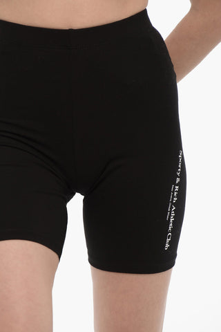 Side Print Logo Cotton Biker Shorts