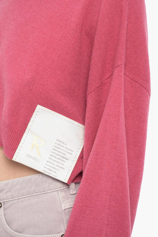 Cropped Turtleneck Cashmere Blend Sweater
