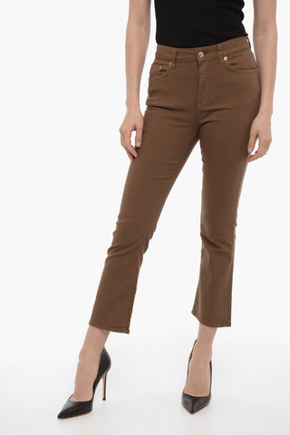 Pantaloni 5 Tasche CLAR Crop con Bottone Logato