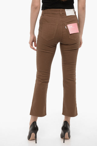 Pantaloni 5 Tasche CLAR Crop con Bottone Logato
