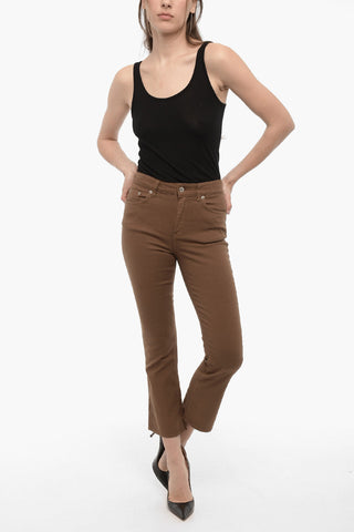 Pantaloni 5 Tasche CLAR Crop con Bottone Logato