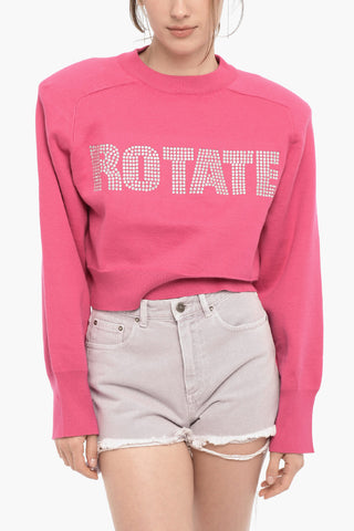 Cropped FIRM Sweater with Rhinestone Logo
