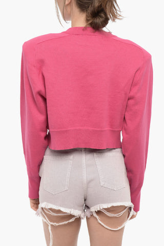 Cropped FIRM Sweater with Rhinestone Logo