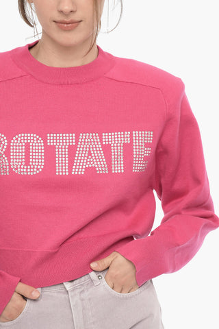 Cropped FIRM Sweater with Rhinestone Logo