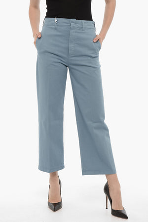 Pantaloni Palazzo Crop a Tinta Unita