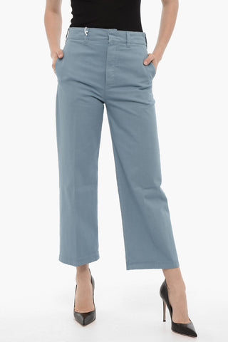Cropped Solid Palazzo Pants