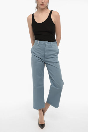 Cropped Solid Palazzo Pants