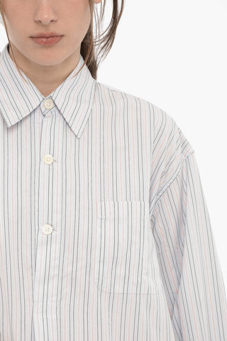 Striped Oversized POP Shirt With Breast Pocket