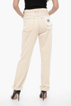 High-Rise Jeans with Visible Topstitching 20cm