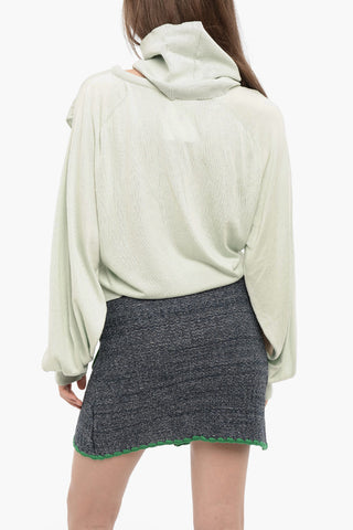 Silk Top with Cut-Out Detail and Removable Collar