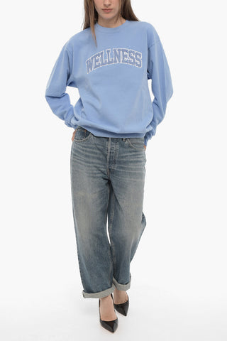 Frontal Detail Cotton crew-Neck Sweatshirt