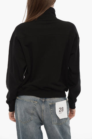 Zipped Closure Cotton Sweatshirt