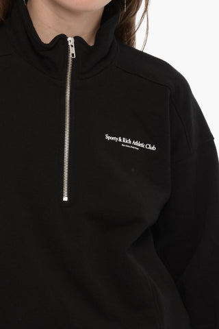 Zipped Closure Cotton Sweatshirt