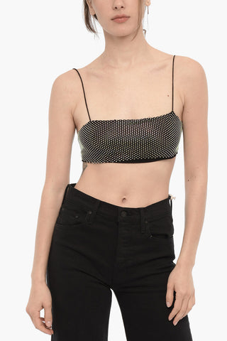 Rhinestoned Cropped LOOOTTE Top