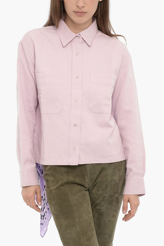 Solid Cotton-Linen Overshirt MARINA with Bandana Detail