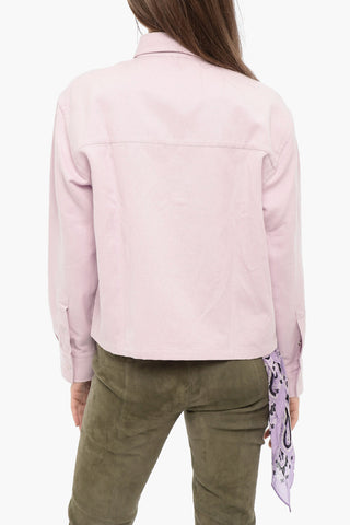 Solid Cotton-Linen Overshirt MARINA with Bandana Detail