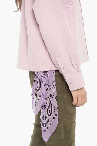 Solid Cotton-Linen Overshirt MARINA with Bandana Detail