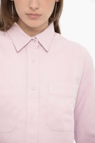 Solid Cotton-Linen Overshirt MARINA with Bandana Detail